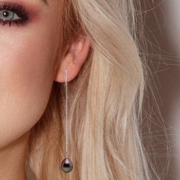 STELLA - Boucles d'Oreilles Perles de Tahiti 10-11 mm Or Blanc