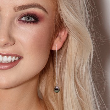 STELLA - Boucles d'Oreilles Perles de Tahiti 10-11 mm Or Blanc