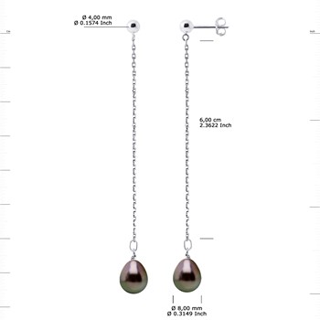STELLA - Boucles d'Oreilles Perles de Tahiti 8-9 mm Or Blanc