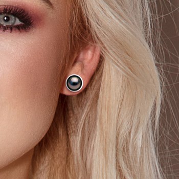 STELLA - Boucles d'Oreilles Perles de Tahiti 9-10 mm Or Blanc