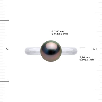 Bague Stella Jonc Perle de Tahiti 7-8 mm - Or Blanc