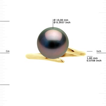 Bague Stella Jonc Perle de Tahiti 10-11 mm - Or Jaune