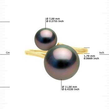 Bague Stella Jonc Perle de Tahiti 11-12 mm - Or Jaune