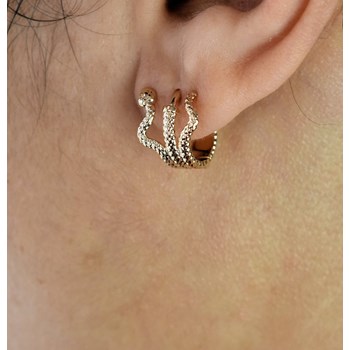 Boucles d'oreilles Créoles serpent enroulé Plaqué or 750 3 microns