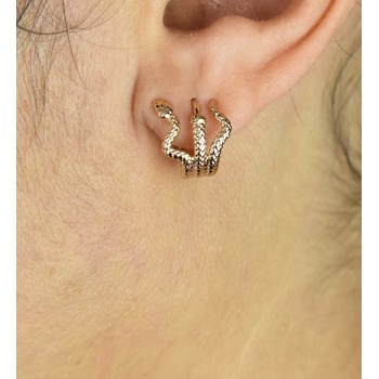 Boucles d'oreilles Créoles serpent enroulé Plaqué or 750 3 microns