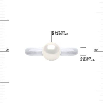 Bague Stella Jonc Perles d'Eau Douce 6-7 mm - Or Blanc