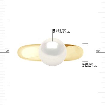Bague Stella Jonc Perles d'Eau Douce 9-10 mm - Or Jaune