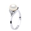 Bague Stella Jonc Perles d'Eau Douce 7-8 mm & Diamant - Or Blanc - vue V1