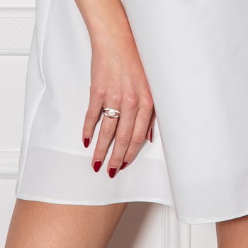 Bague Stella Jonc Perles d'Eau Douce 8-9 mm & Diamant - Or Blanc