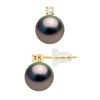 STELLA - Boucles d'Oreilles Perles de Tahiti 8-9 mm Or 18 Cts - vue V1