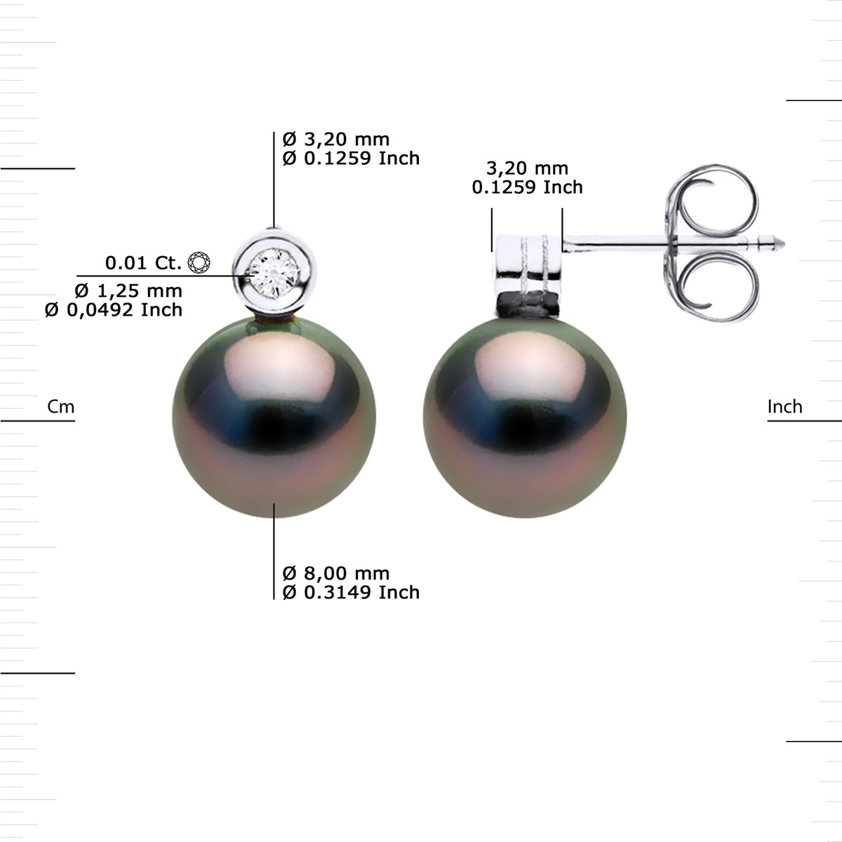 STELLA - Boucles d'Oreilles Perles de Tahiti & Diamant - Or 18 Cts - vue 3