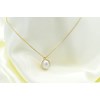 Collier délicat minimaliste pendentif perle de nacre doré - vue V2