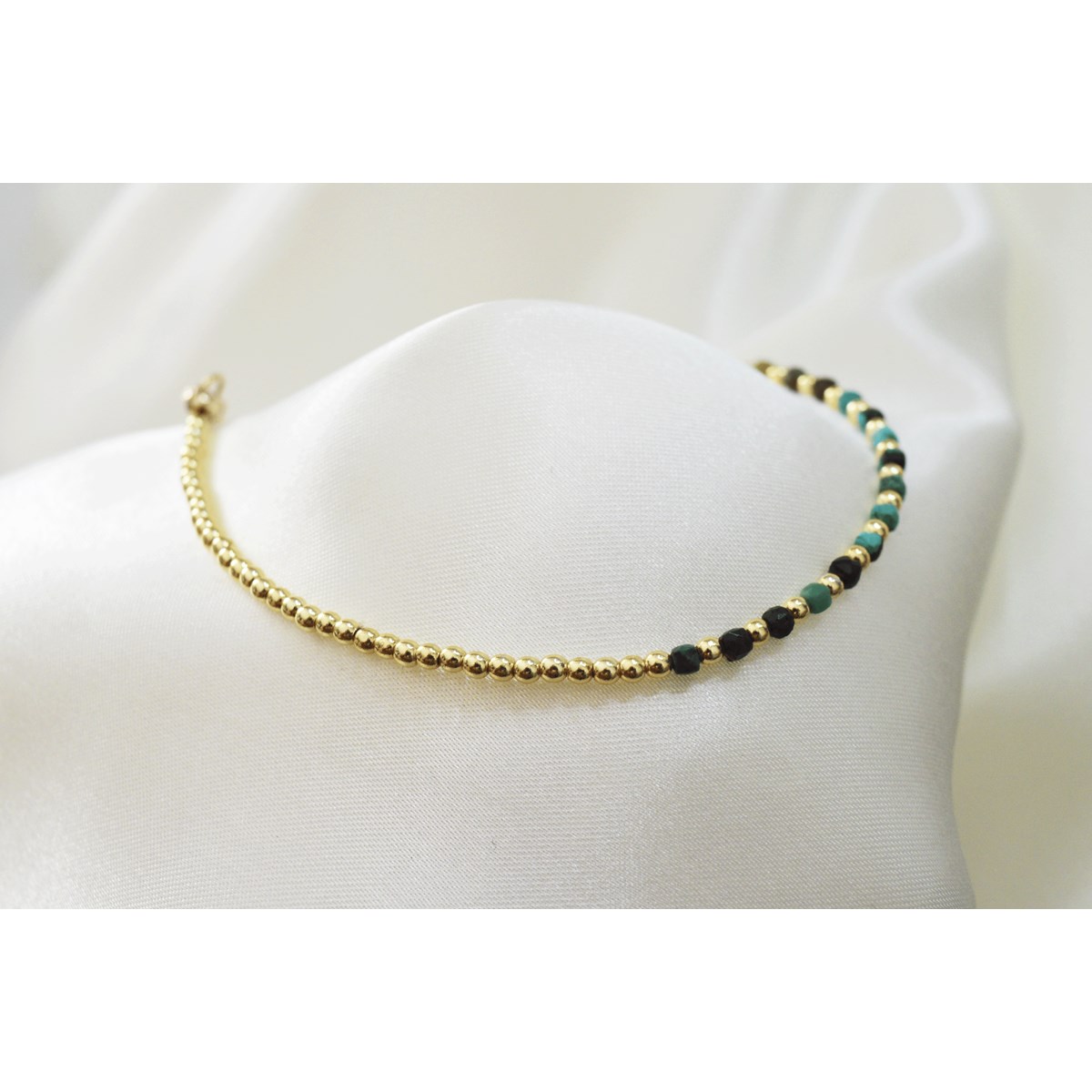 Bracelet  fin de perles de turquoise africaine - vue 4