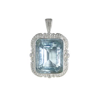 Pendentif Argent 925 Rectangle de Topaze
