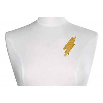 Broche Laiton Doré Rectangles et Vagues