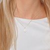 Pendentif Joaillerie Diamants 0,01 Cts - Véritable Perle de Culture d'Eau Douce Poire 9-10 mm - Blanc Naturel - Or Jaune - vue V2