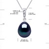 Pendentif Joaillerie Diamants 0,01 Cts - Véritable Perle de Culture d'Eau Douce Poire 9-10 mm - Black Tahiti - Or Blanc - vue V3