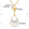 Pendentif VOLUTES - Diamants 0,12 Cts - Or Blanc - Véritable Perle de Culture d'Eau Douce Poire 11-12 mm - Or Jaune - vue V3