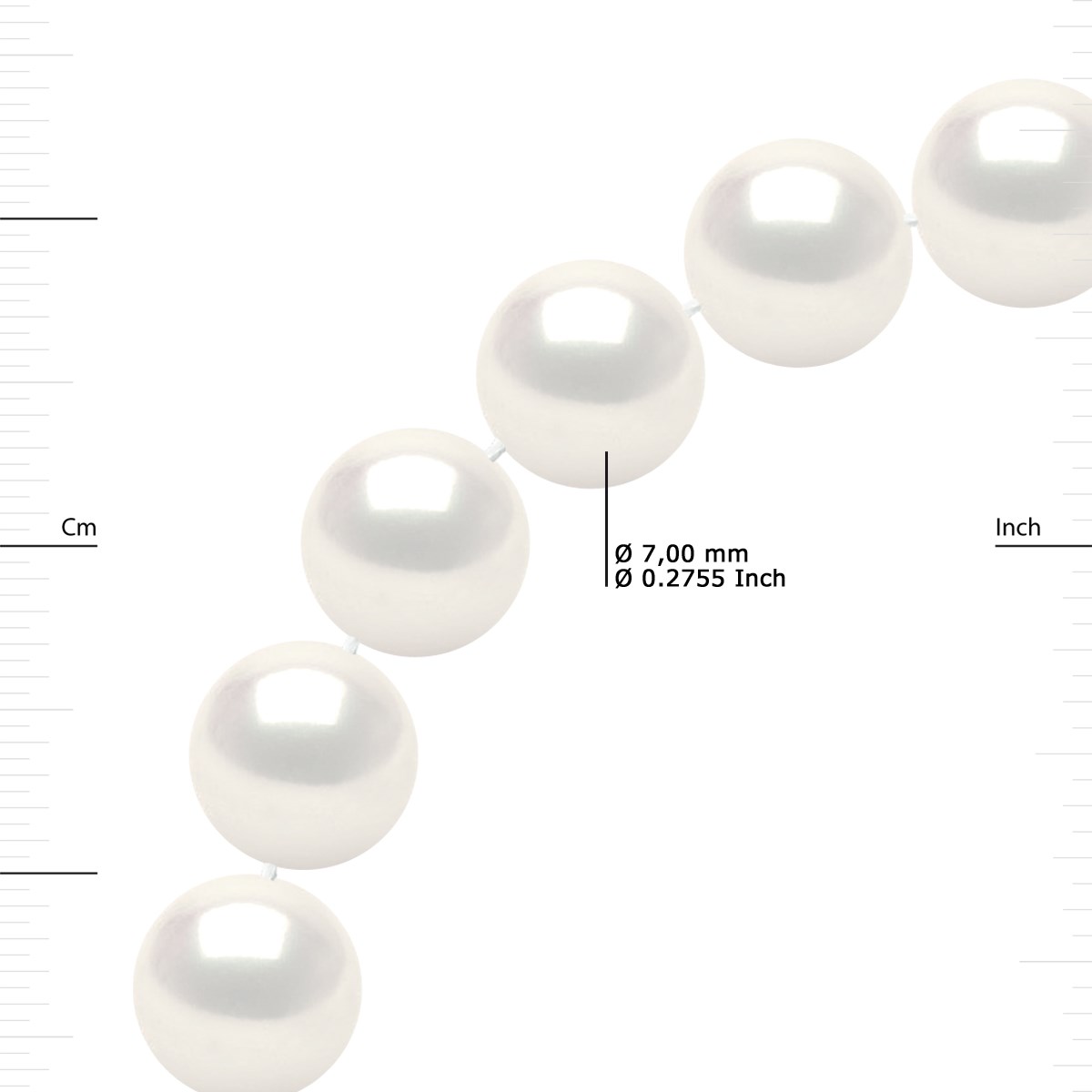 Sautoir OPERA en Véritables Perles de Culture d'Eau Douce Rondes 7-8 mm - Blanc Naturel - vue 3