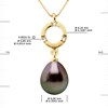 Pendentif Joaillerie - Diamant 0,01 Cts - Véritable Perle de Culture de Tahiti Poire 9-10 mm - Or Jaune - vue V3