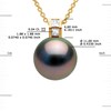Pendentif JOAILLERIE PRESTIGE Diamant 0.04 Cts - Véritable Perle de Culture de Tahiti Ronde 11-12 mm - Or Jaune - vue V3