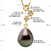 Collier Pendentif Joaillerie Diamants 0,06 Cts - Or Jaune et Véritable Perle de Culture de Tahiti Poire 9-10 mm - vue V3