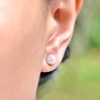 Boucles d'oreilles en argent 925 perle de cristal nacré rose - vue V2