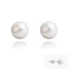 Boucles d'oreilles en argent 925 perle de cristal nacré blanche - vue V1