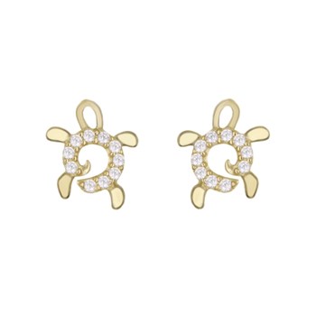Boucles d'Oreilles Or Jaune Tortue - Enfant