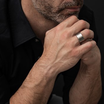 Bague Homme Jonc Argent Vieilli