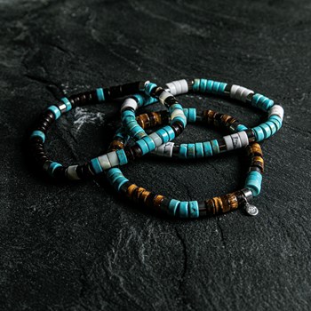 Bracelet Perles Heishi Turquoise Perles Coco Et Coquillage