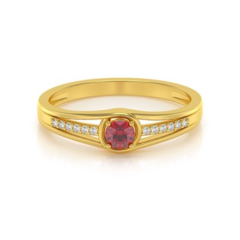 Bague ADEN Or 585 Jaune Rubis et diamants 2.295grs