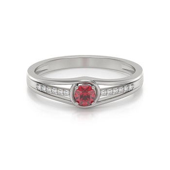 Bague ADEN Or 585 Blanc Rubis et diamants 2.295grs
