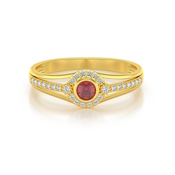 Bague ADEN Or 585 Jaune Rubis et diamants 2.118grs