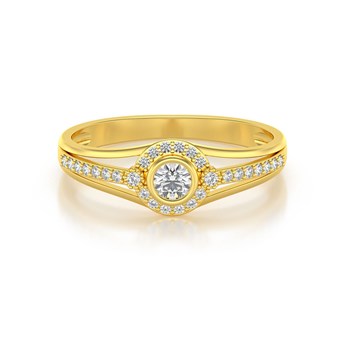 Bague ADEN Or 585 750 Jaune Diamants 2.118grs