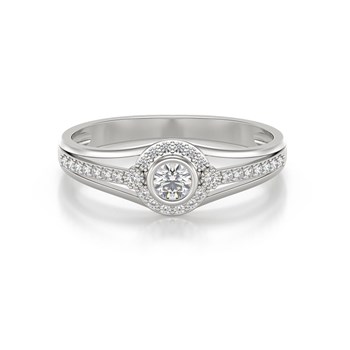 Bague ADEN Or 585 750 Blanc Diamants 2.118grs
