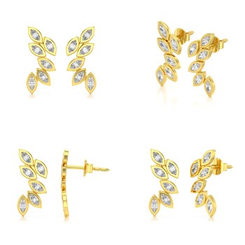 Boucles d'oreilles ADEN Or 585 Jaune Diamant 1.71grs