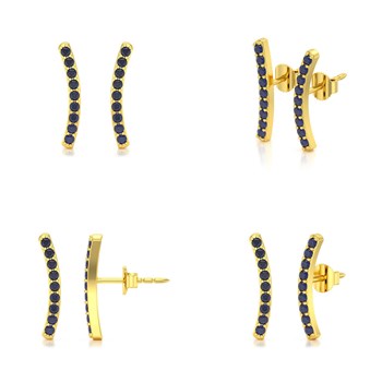 Boucles d'oreilles ADEN Or 585 Jaune et Saphir 1.292grs