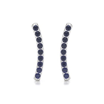 Boucles d'oreilles ADEN Or 585 Blanc et Saphir 1.292grs