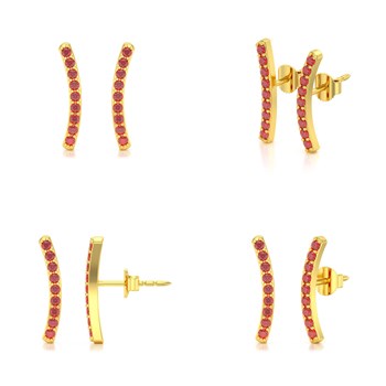 Boucles d'oreilles ADEN Or 585 Jaune et Rubis 1.292grs