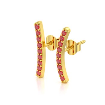 Boucles d'oreilles ADEN Or 585 Jaune et Rubis 1.292grs