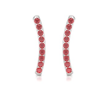 Boucles d'oreilles ADEN Or 585 Blanc et Rubis 1.292grs