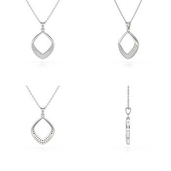Collier Pendentif en Argent 925 et Diamants - Création Aden Bijoux