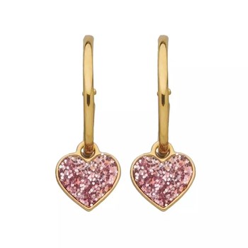 Créoles Brillaxis or 9 carats pampille coeur