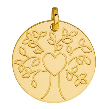 Pendentif arbre de vie coeur or jaune 9 carats