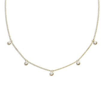Collier Brillaxis or jaune pampilles diamants clos