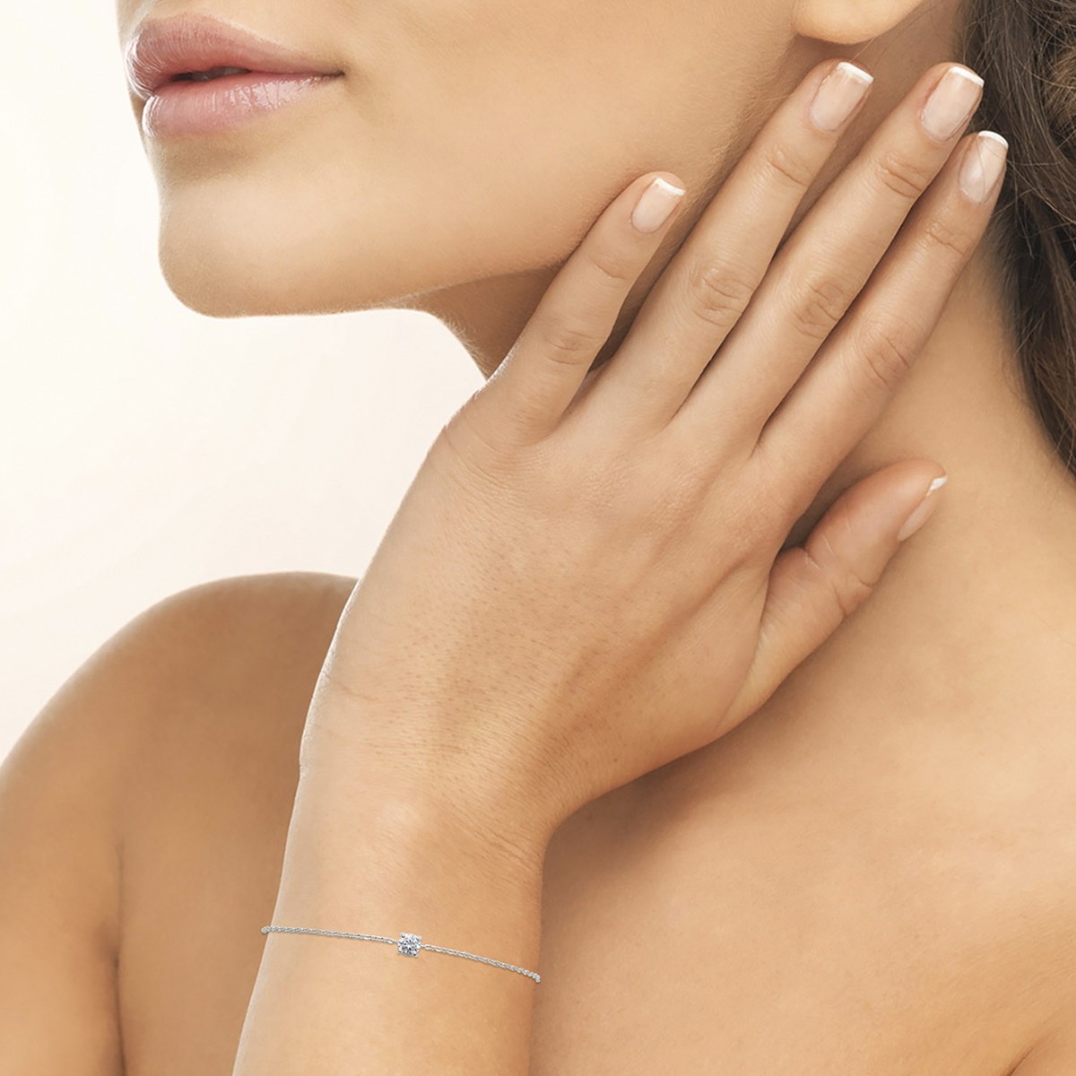 Bracelet Brillaxis argent solitaire oxyde 5 mm - vue 2