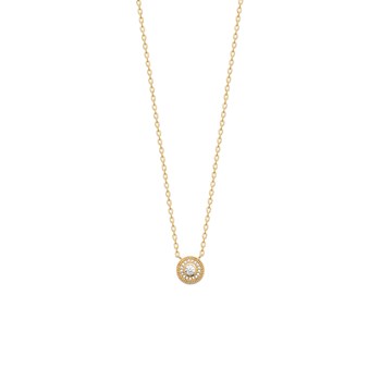 Collier Brillaxis plaqué or pastille empierrée