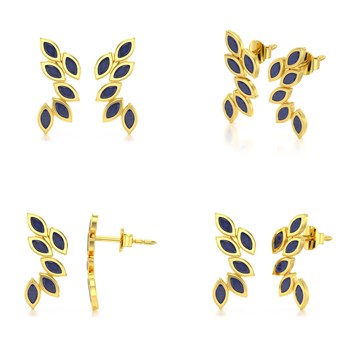 Boucles d'oreilles ADEN Or 585 Jaune et Saphir 1.71grs