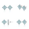 Boucles d'oreilles ADEN Or 585 Blanc Aigue-Marine et Diamant 2.100grs - vue V2